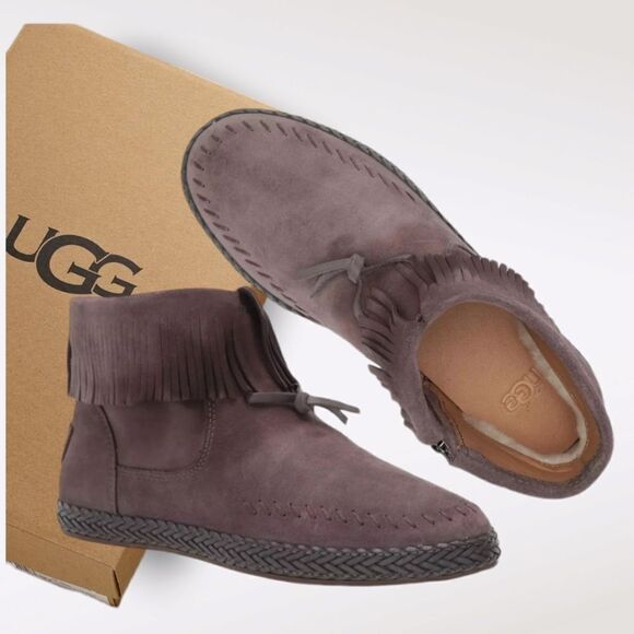 UGG Kennadi Women's Suede Ankle Boot in Thunder Cloud Size 7.5 NEW - Picture 1 of 16
